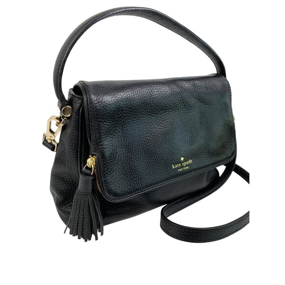 Kate Spade Black Pebbled Leather Crossbody Bag Satchel Chester Street Miri 8344 - Picture 10 of 16